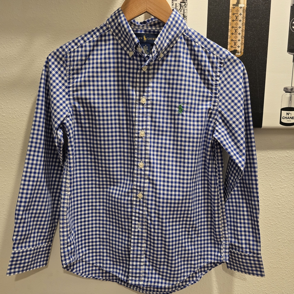 Ralph Lauren Blue Checkered Kids Shirt